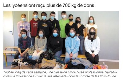 Montauban de Bretagne – Mobilisation des lycéens avec la Croix Rouge